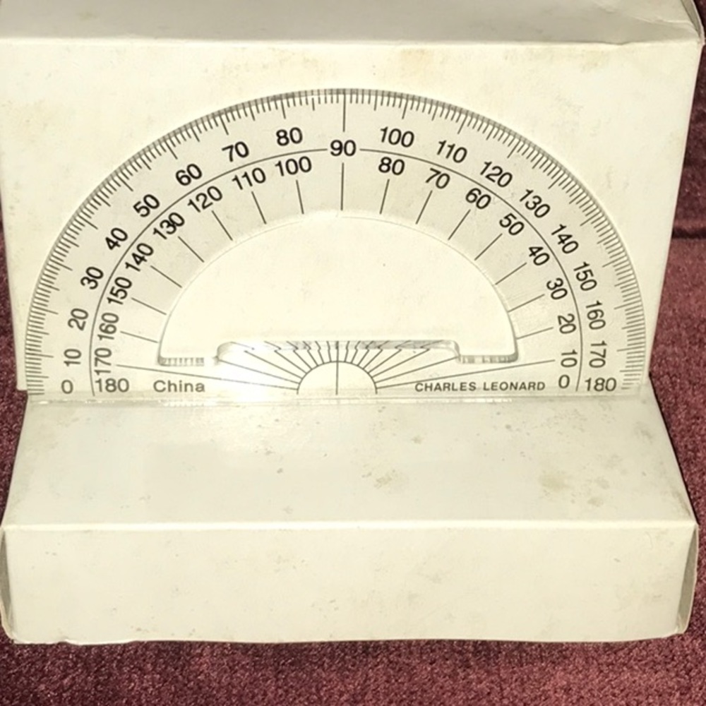 4” CLEAR PROTRACTOR / 1 DOZEN IN BOX / BRAND NEW!